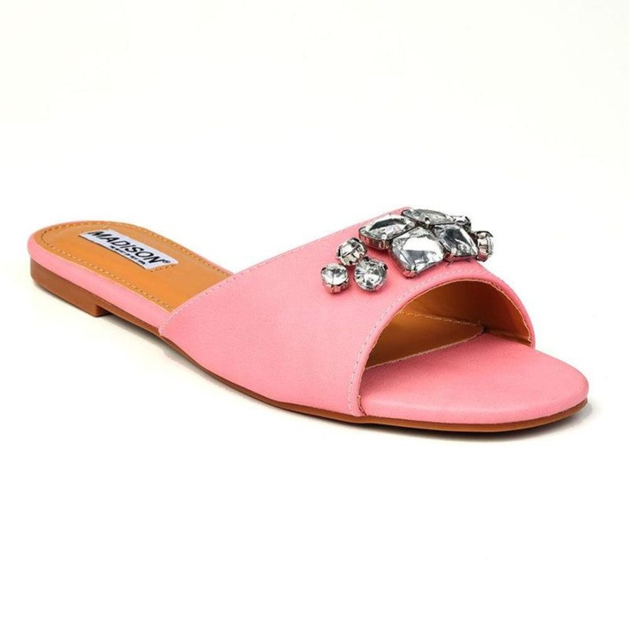 Sandals Madison Heart of New York | Madison Gail Vinyl Flat Slip On Pink