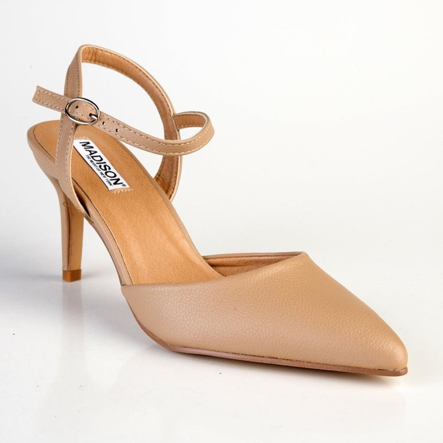 Heels Madison Heart of New York | Madison Diana Slingback With Ankle Tie Nude