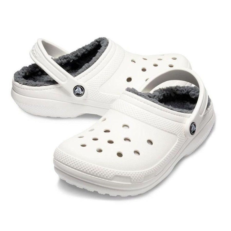 Slippers & Flats Crocs | Crocs Classic Lined Clog White/Grey