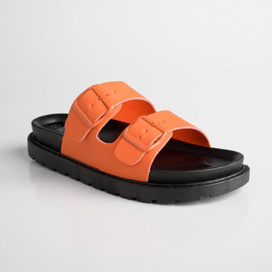 Sandals Madison Heart of New York | Madison Crystal Platform Sandals Orange