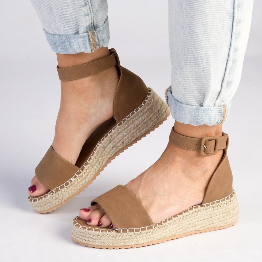 Sandals Madison Heart of New York | Madison Carina Closed Back Espadrille Sandals Chocolate