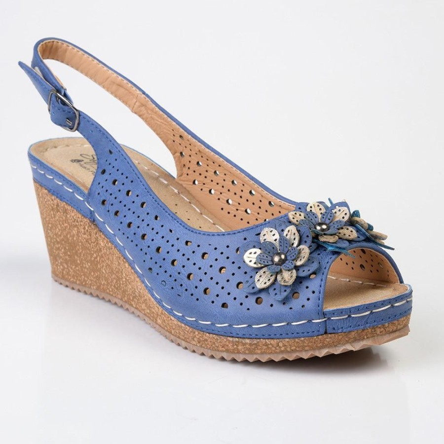 Wedges Soft Style by Hush Puppy | Soft Style By Hush Puppies Coco Wedge Sandal Blue