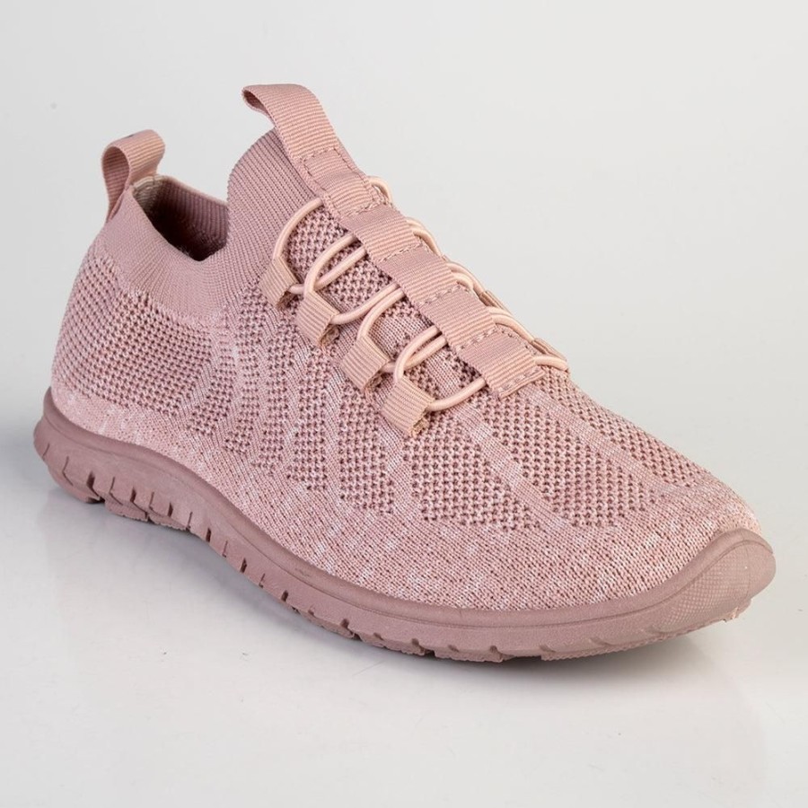 Sneakers Soft Style by Hush Puppy | Soft Style By Hush Puppy Nansia Fly Knit Lace Sneaker Dusty Pink