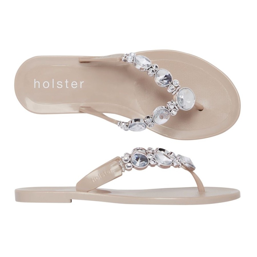 Slippers & Flats Holster | Holster Embellish Thong Champagne