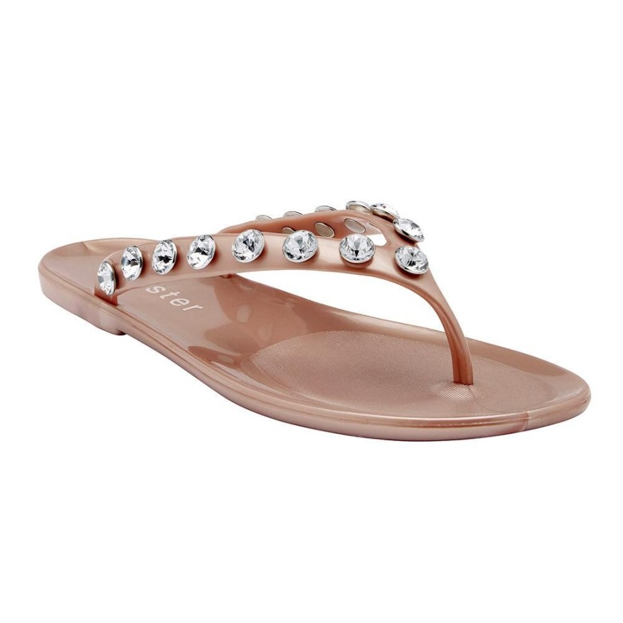 Sandals Holster | Holster Vacation Jewelled Toe Thong Champagne