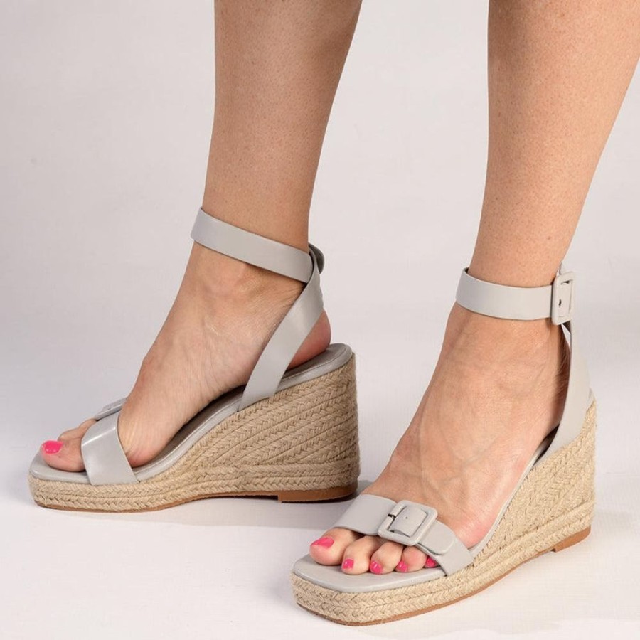 Sandals Madison Heart of New York | Madison Annabella Espadrille Wedge Grey