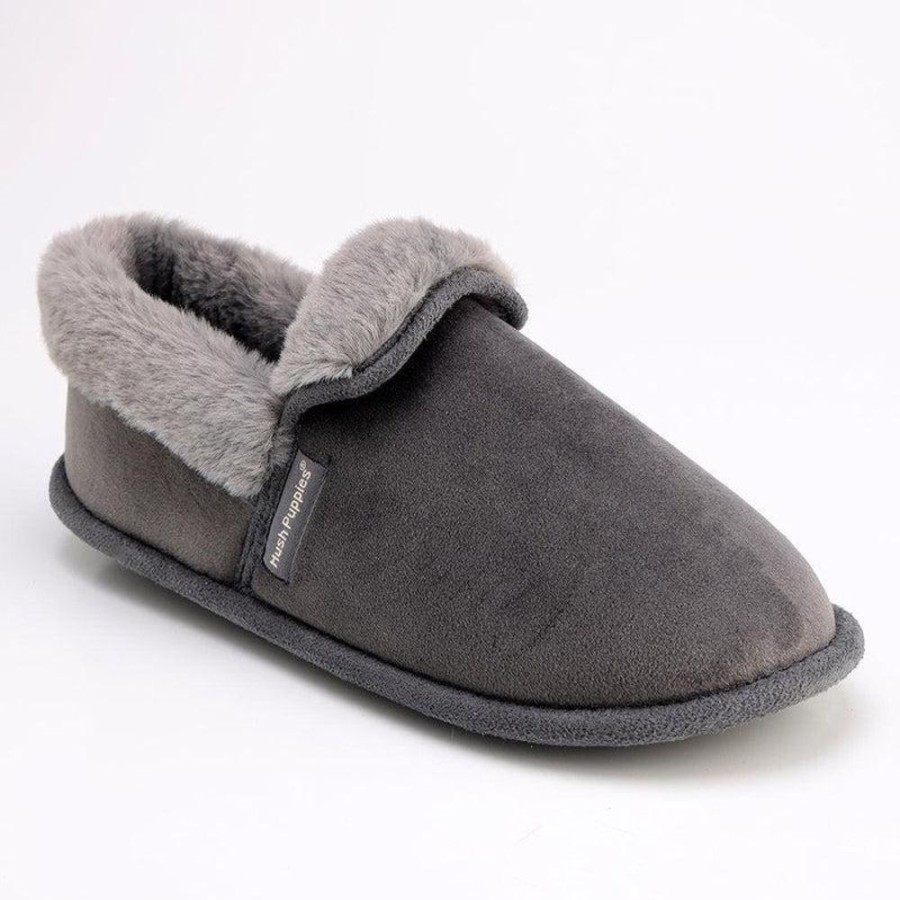 Slippers & Flats Hush Puppy | Hush Puppy Fur Top Lua Slippers Grey