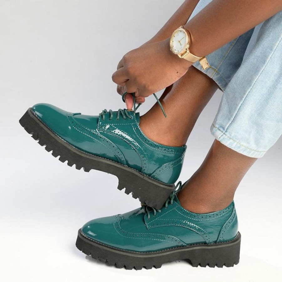 Brogues Madison Heart of New York | Madison Lele Lace Up Brogue Dark Green