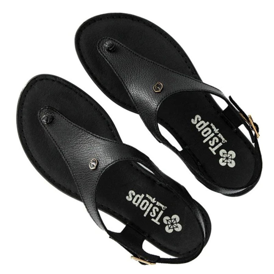 Sandals Tsonga | Tsonga Ovaroli Thong Sandals Black Cayak