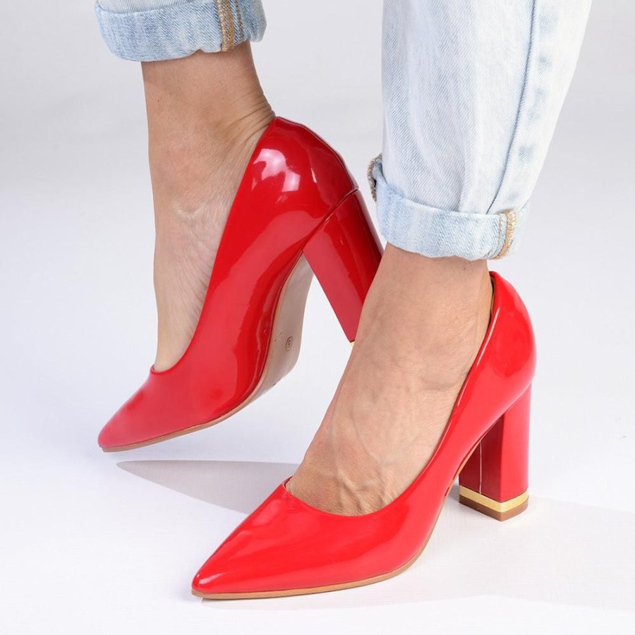 Heels Franco Rossi | Franco Rossi Danita Block Court Heel Red