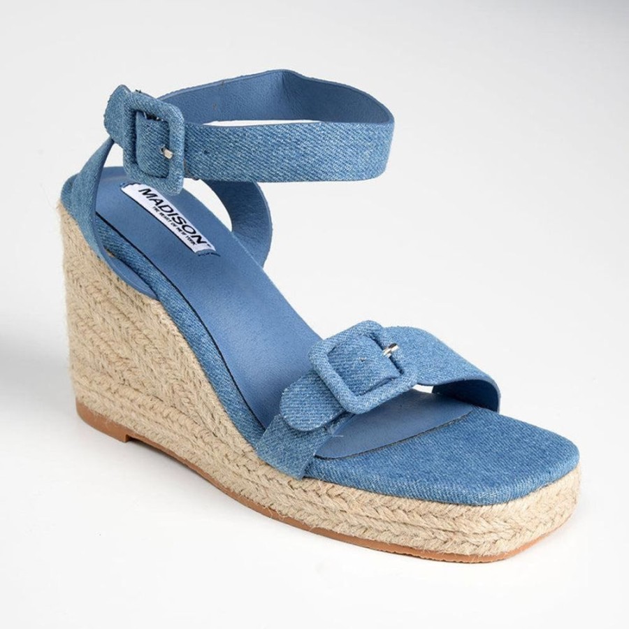 Wedges Madison Heart of New York | Madison Annabella Espadrille Wedge Denim