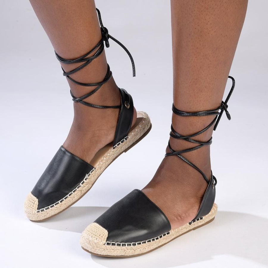 Espadrilles Madison Heart of New York | Madison Clementine Plain Vamp Espadrille Black