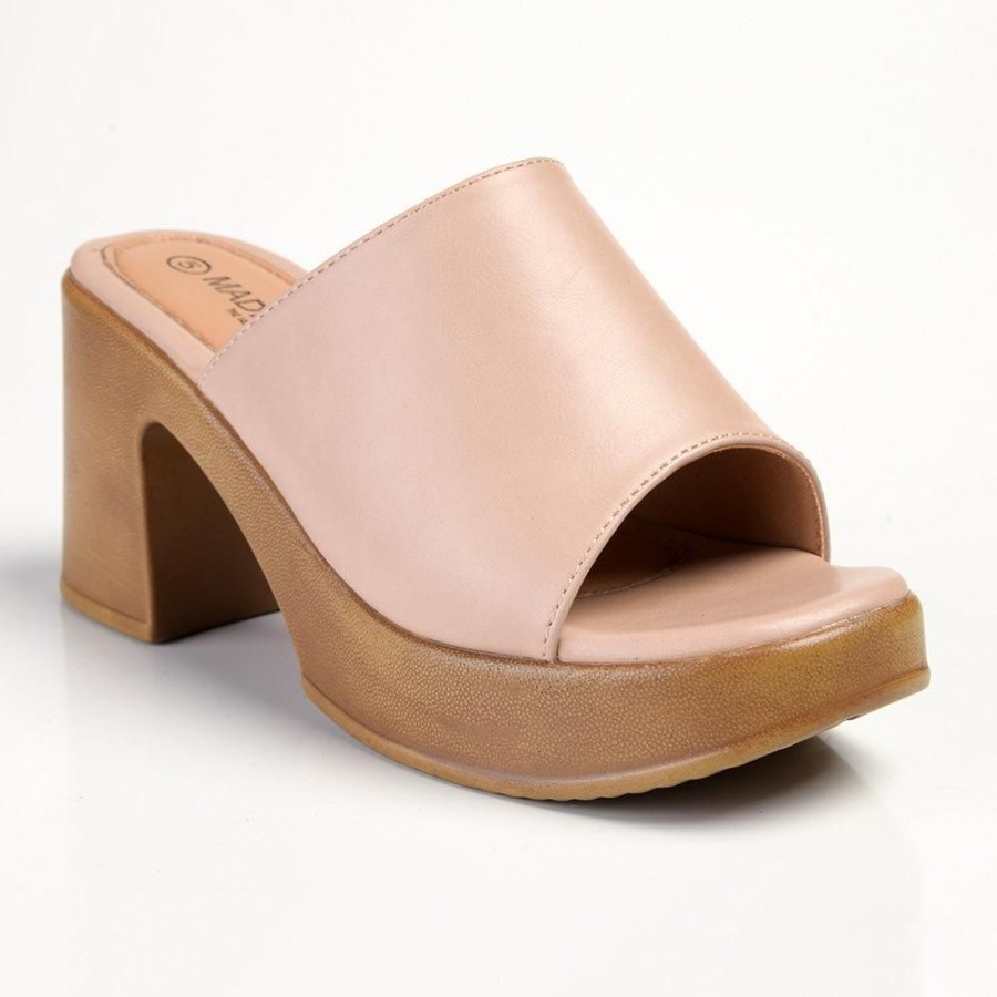 Heels Madison Heart of New York | Madison Harmony Slip On Mule Sandal Nude