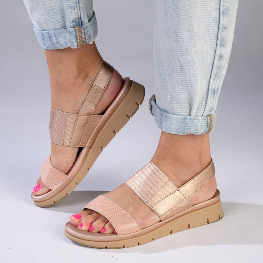 Wedges Soft Style by Hush Puppy | Soft Style By Hush Puppies Tegan Wedge Sandal Rose Gold