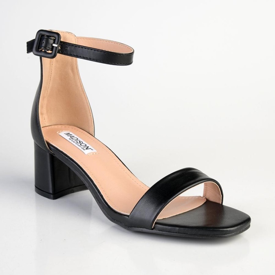 Heels Madison Heart of New York | Madison Amira Block Heel Sandal Black