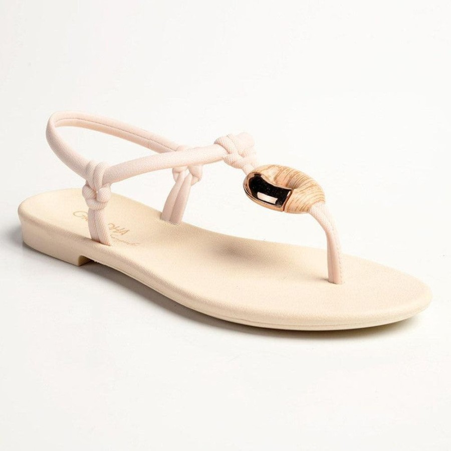 Slippers & Flats Grendha | Grendha Rubina Slingback Thong Sandals Beige