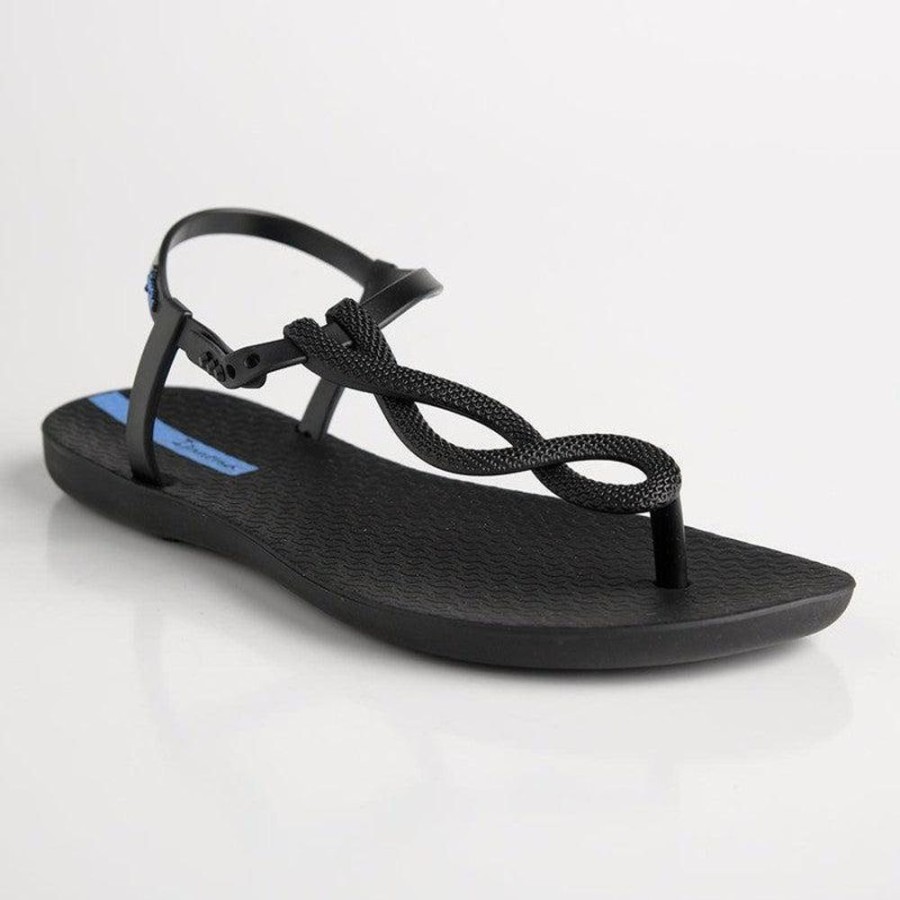 Slippers & Flats Ipanema | Ipanema Gigi Modern Braided Thong Sandals Black