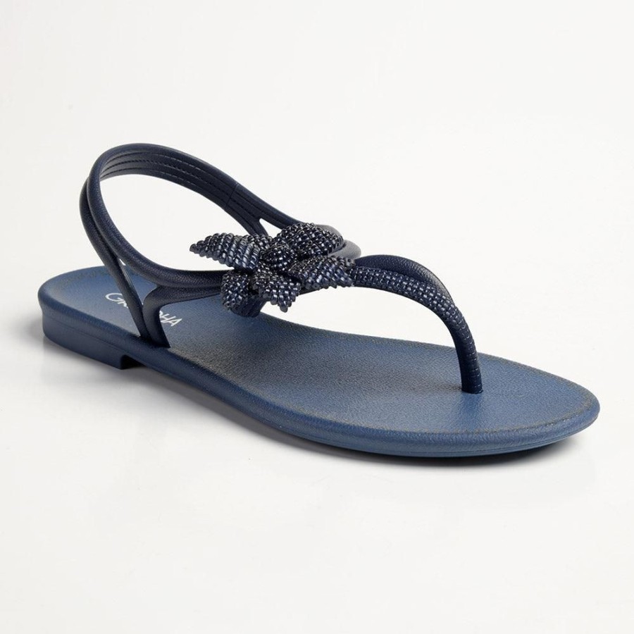 Sandals Grendha | Grendha Floretta Ladies Thong Sandals Navy