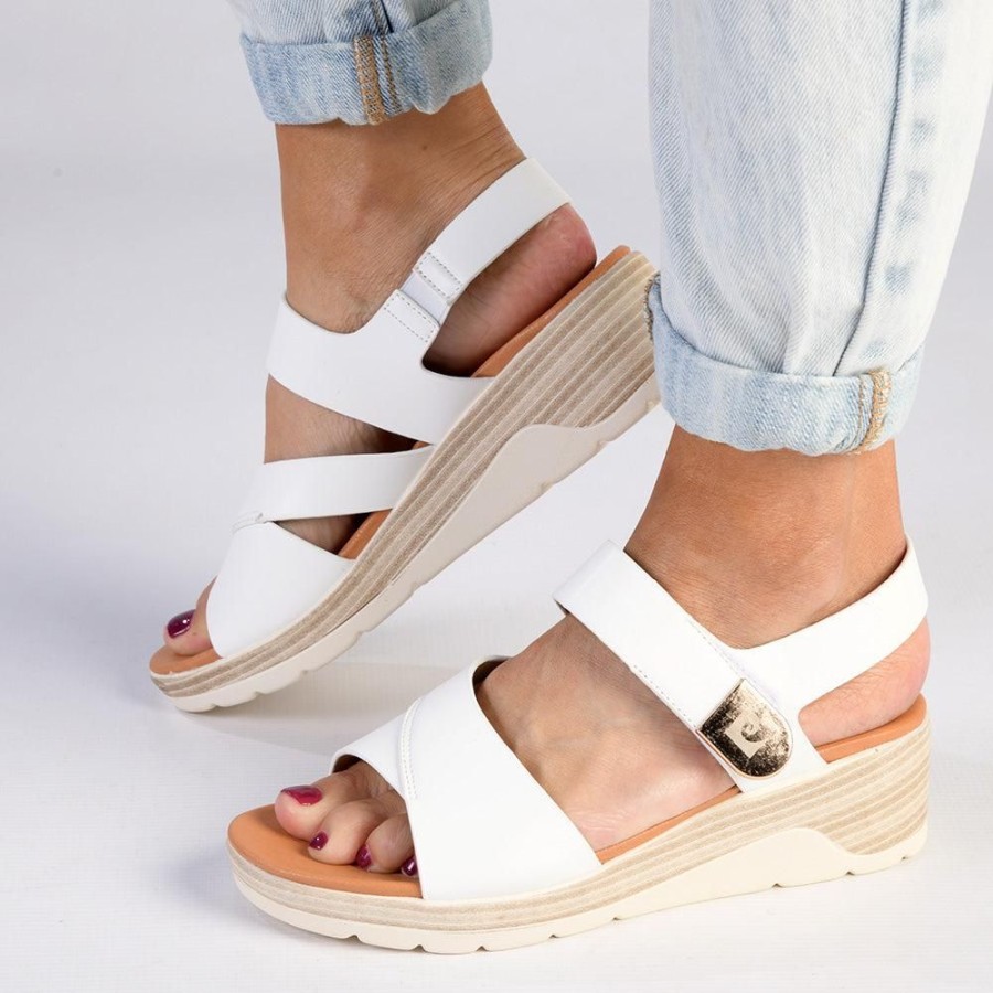 Wedges Pierre Cardin | Pierre Cardin Natalia Fashion Wedge Sandals White