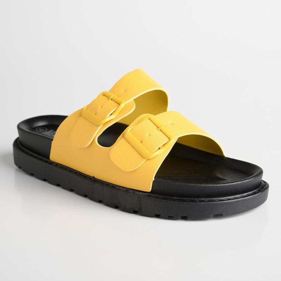 Slippers & Flats Madison Heart of New York | Madison Crystal Platform Sandals Yellow