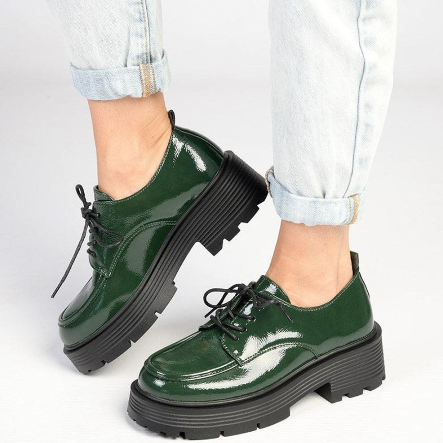 Brogues Madison Heart of New York | Madison Kia Chunky Brogue Dark Green