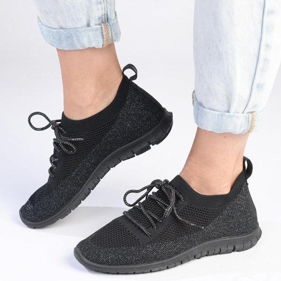 Sneakers Soft Style by Hush Puppy | Soft Style By Hush Puppy Nansen Lurex Sneaker Black