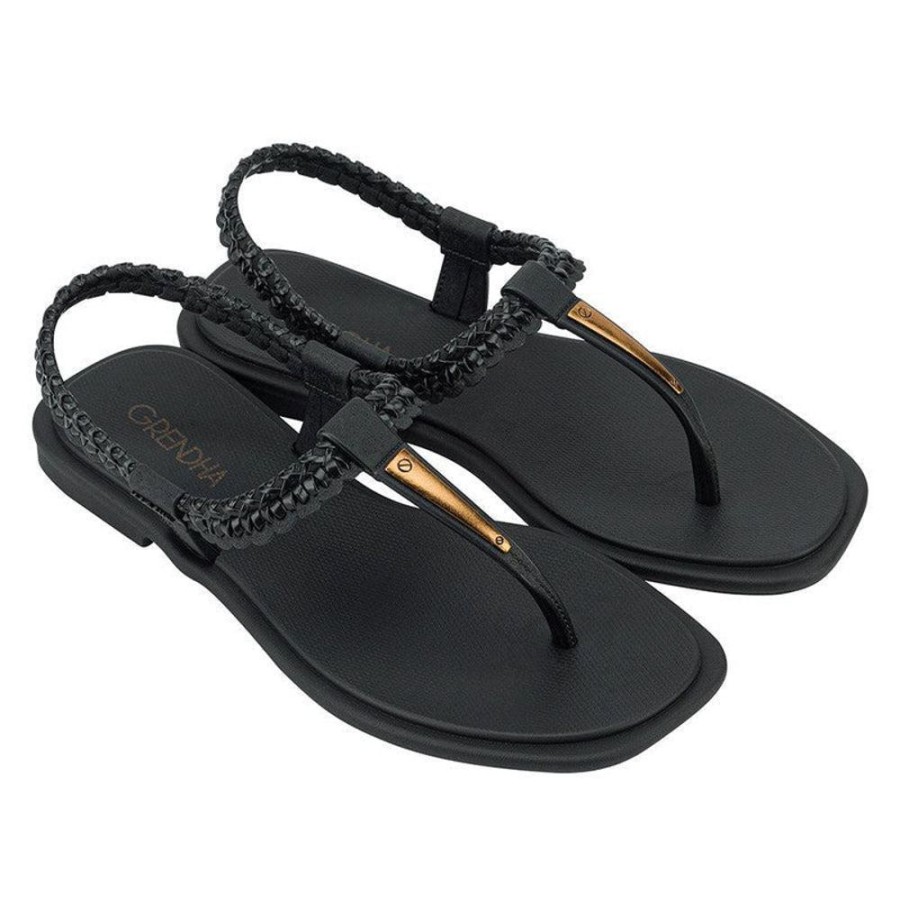 Slippers & Flats Grendha | Grendha Fay Ladies Thong Sandals Black