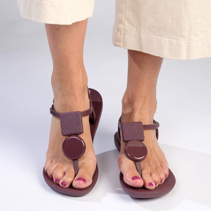 Slippers & Flats Ipanema | Ipanema Glam Thong Sandals Burgundy