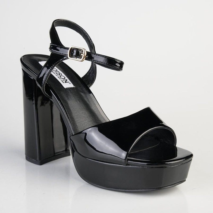 Heels Madison Heart of New York | Madison Aubrey Block Heel Sandal Black