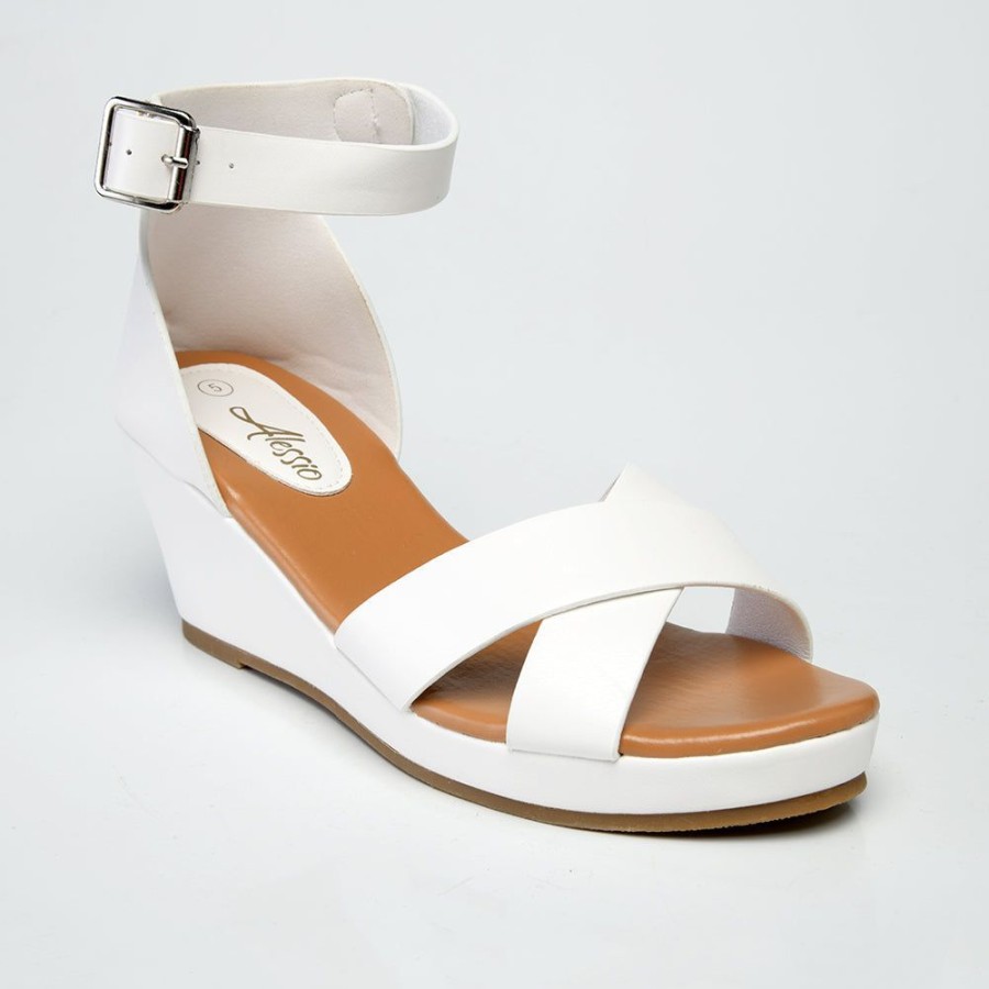 Wedges Franco Rossi | Franco Rossi Allison Closed Back Wedge White