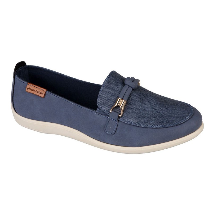 Brogues Pierre Cardin | Pierre Cardin Slip On With Metal Saddle -Denim Product Share --