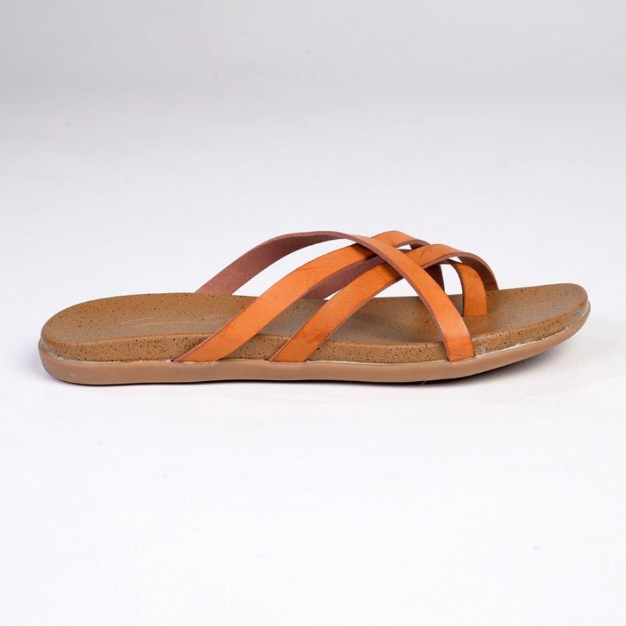 Sandals Seven7 | Melbourne Ladies Flat Push In Sandal Saddle Tan