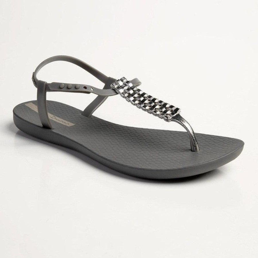 Sandals Ipanema | Ipanema Reba Glam Thong Sling Back Sandals Grey