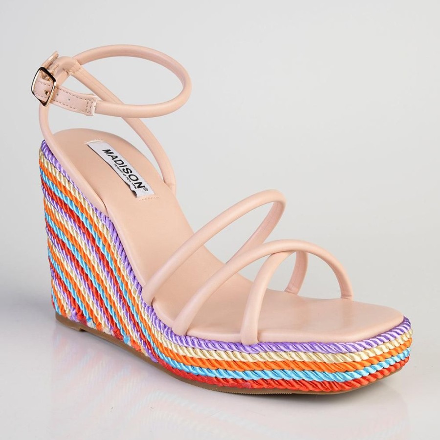 Sandals Madison Heart of New York | Madison Azalia Rope Wedge Sandal Nude