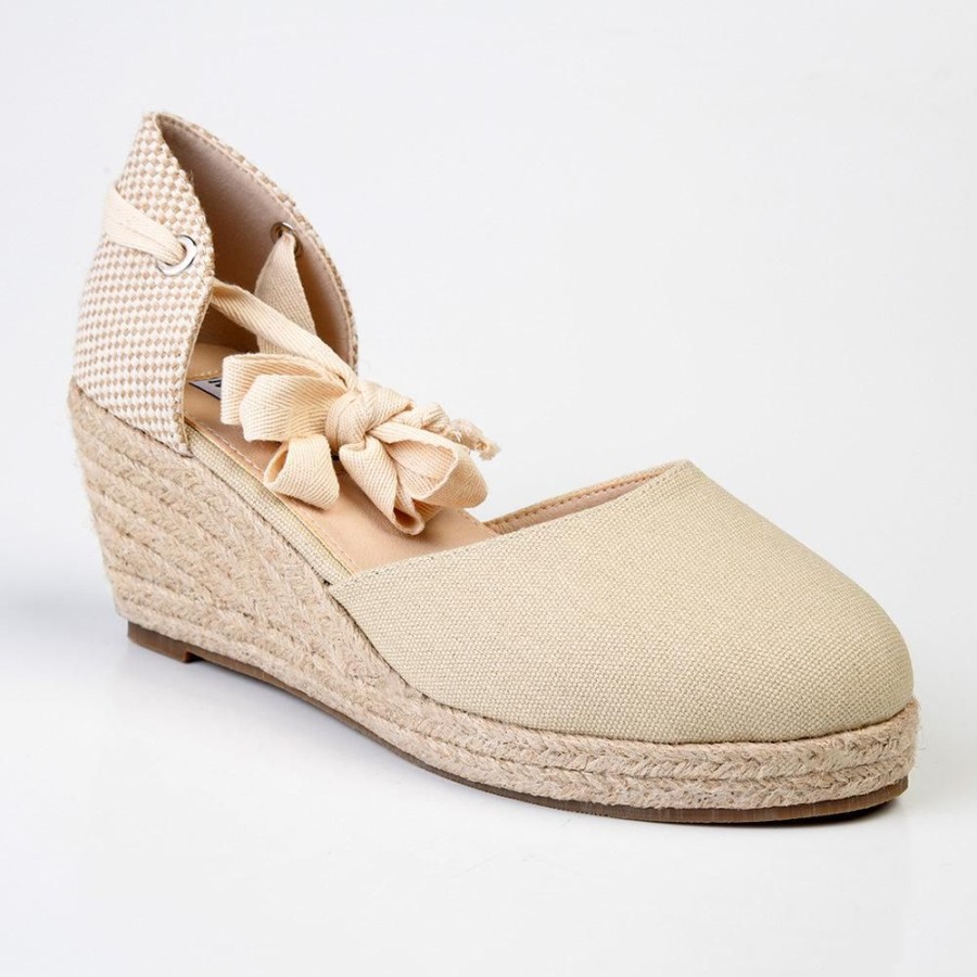 Espadrilles Madison Heart of New York | Madison Cleo Closed Toe Espadrille Wedge Natural