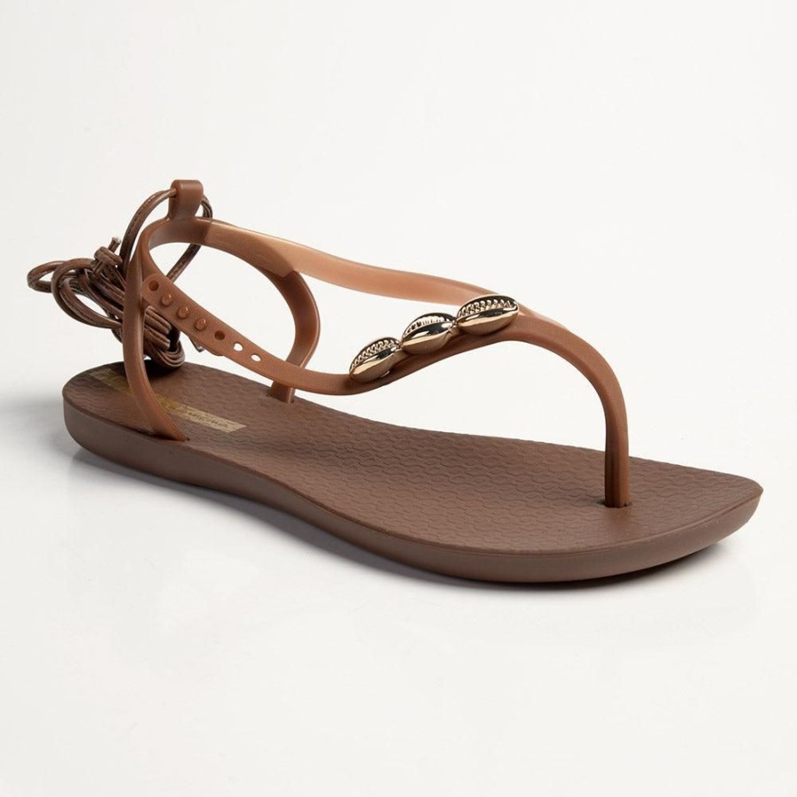 Slippers & Flats Ipanema | Ipanema Ankle Wrap Thong Sandals Brown