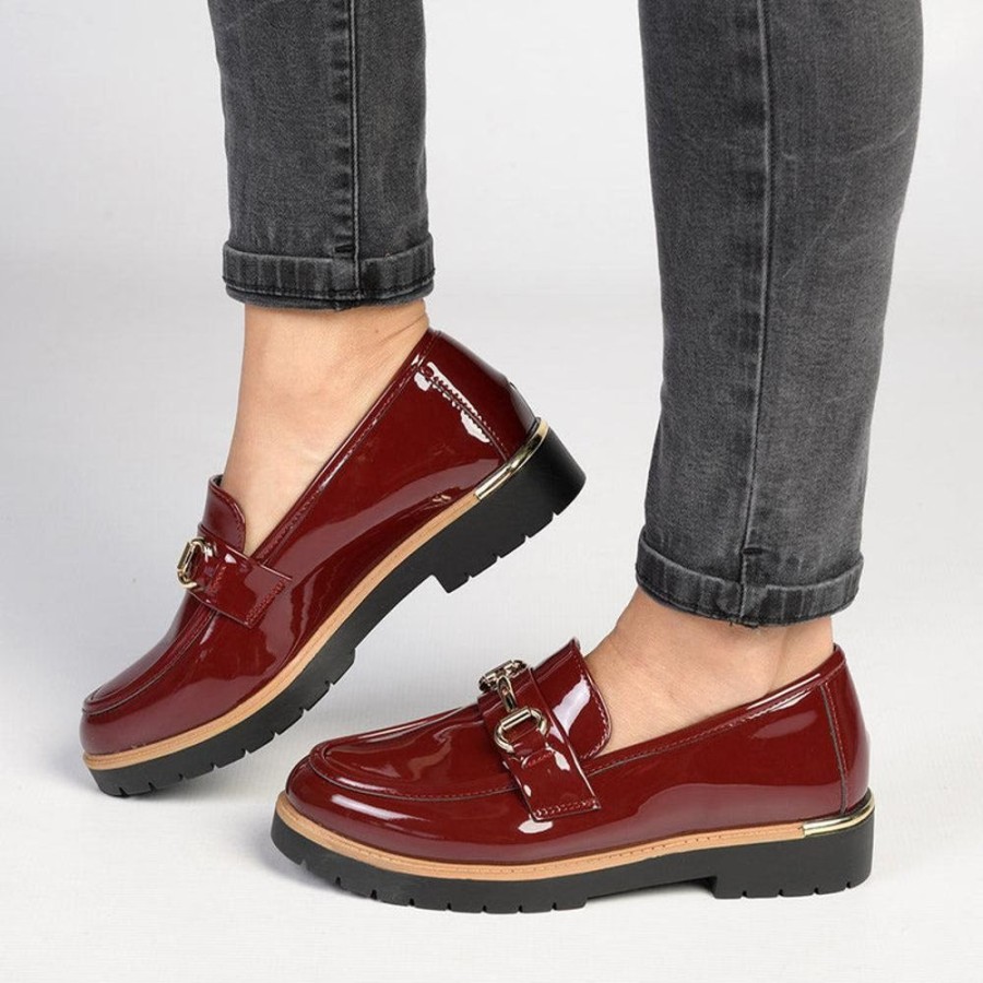 Brogues Madison Heart of New York | Madison Benji Loafer With Chain Detail Burgundy