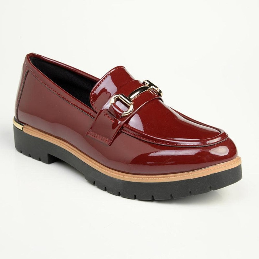 Brogues Madison Heart of New York | Madison Benji Loafer With Chain Detail Burgundy