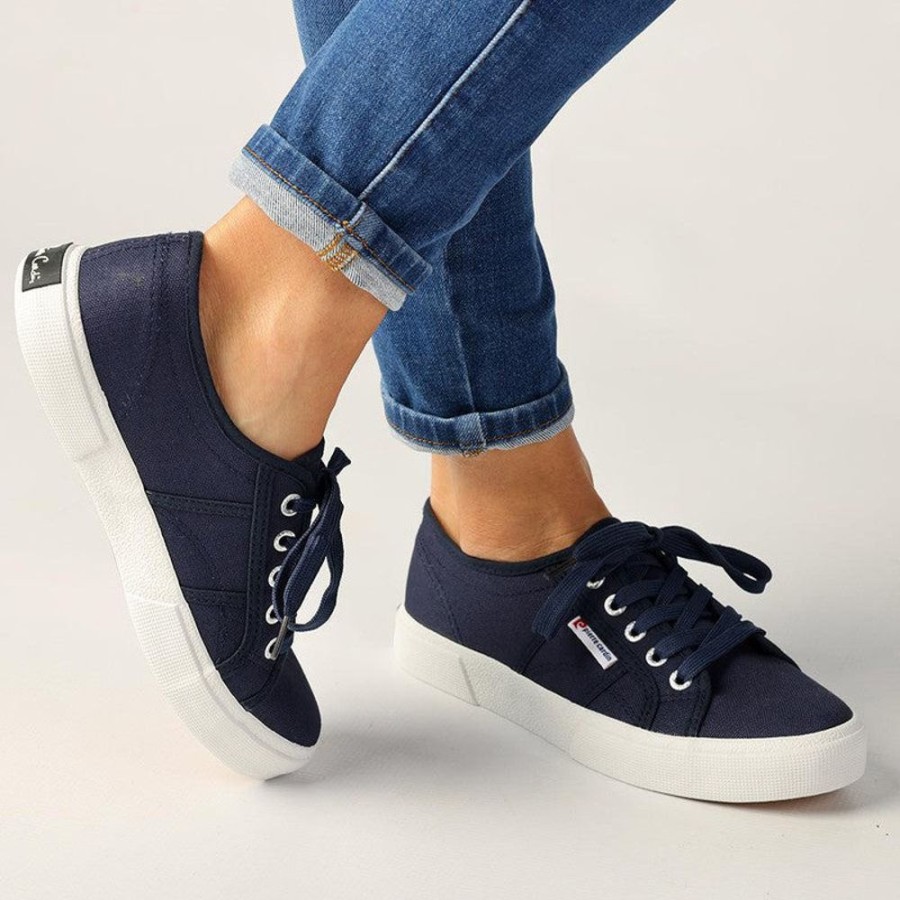 Sneakers Pierre Cardin | Pierre Cardin Calais Lace Up Sneaker Denim White