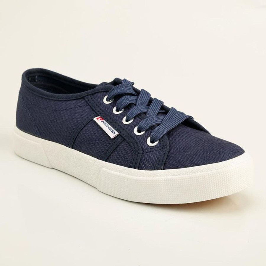 Sneakers Pierre Cardin | Pierre Cardin Calais Lace Up Sneaker Denim White