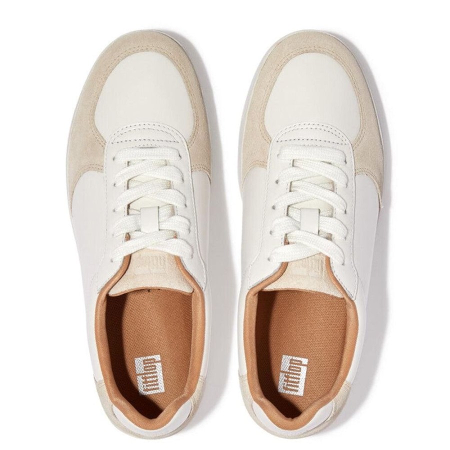 Sneakers Fit Flop | Fit Flop Rally Suede Back Leather Sneaker White