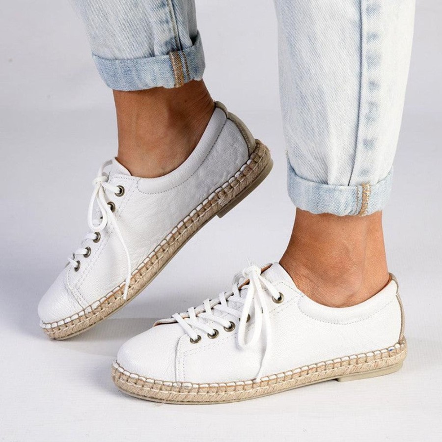 Sneakers Tsonga | Tsonga Yebo Leather Espadrille Sneaker White Cayak