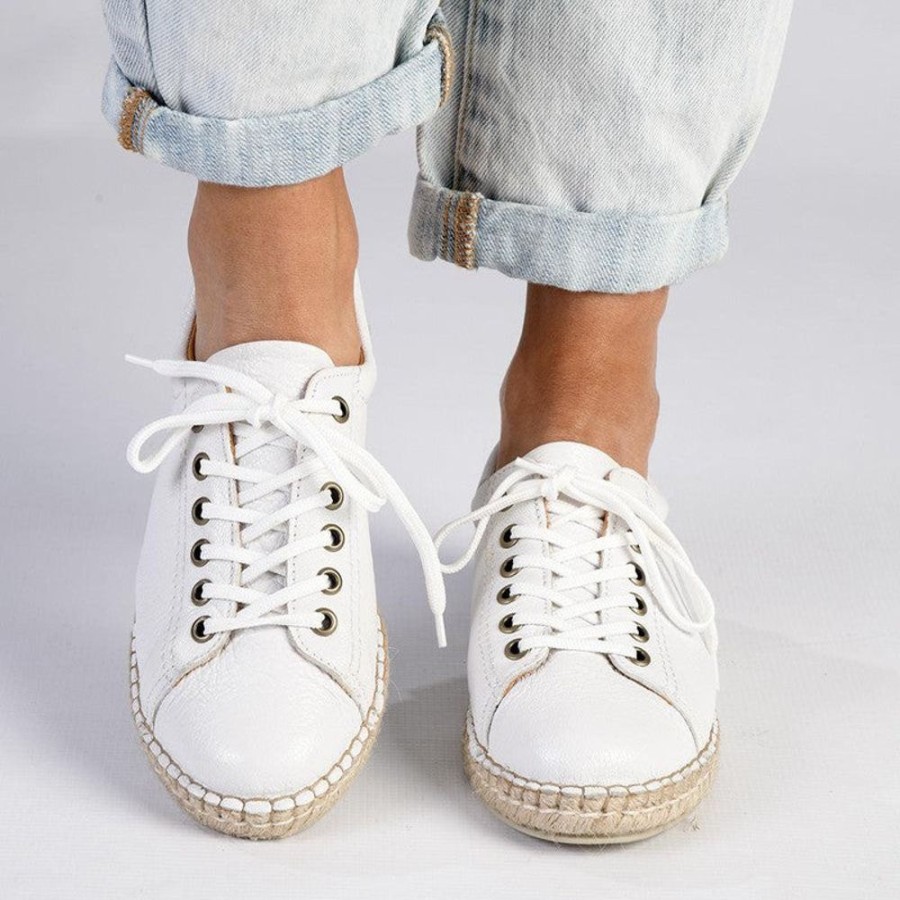 Sneakers Tsonga | Tsonga Yebo Leather Espadrille Sneaker White Cayak