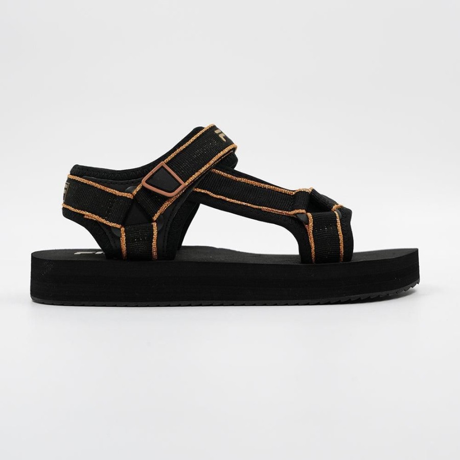 Slippers & Flats FILA | Fila Mila Metallic Sandals Black/Gold