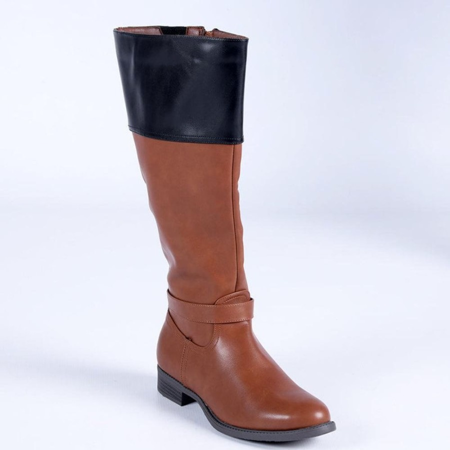 Boots Madison Heart of New York | Madison Vienna Two Tone Rider Boot Tan/Black