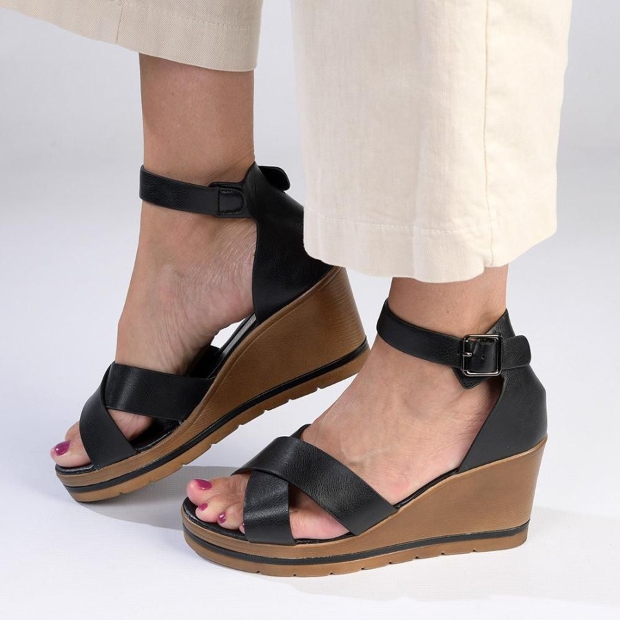 Wedges Alessio | Alessio Alice Closed Back Wedge Black