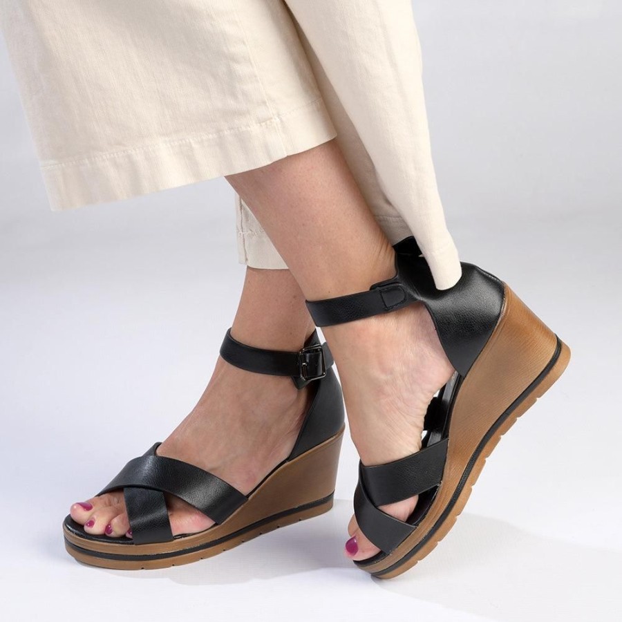 Wedges Alessio | Alessio Alice Closed Back Wedge Black