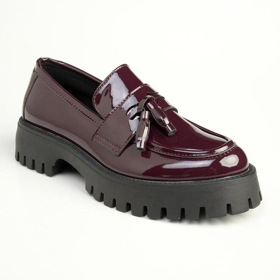 Brogues Madison Heart of New York | Madison Bella Tassle Slip On Loafer Wine