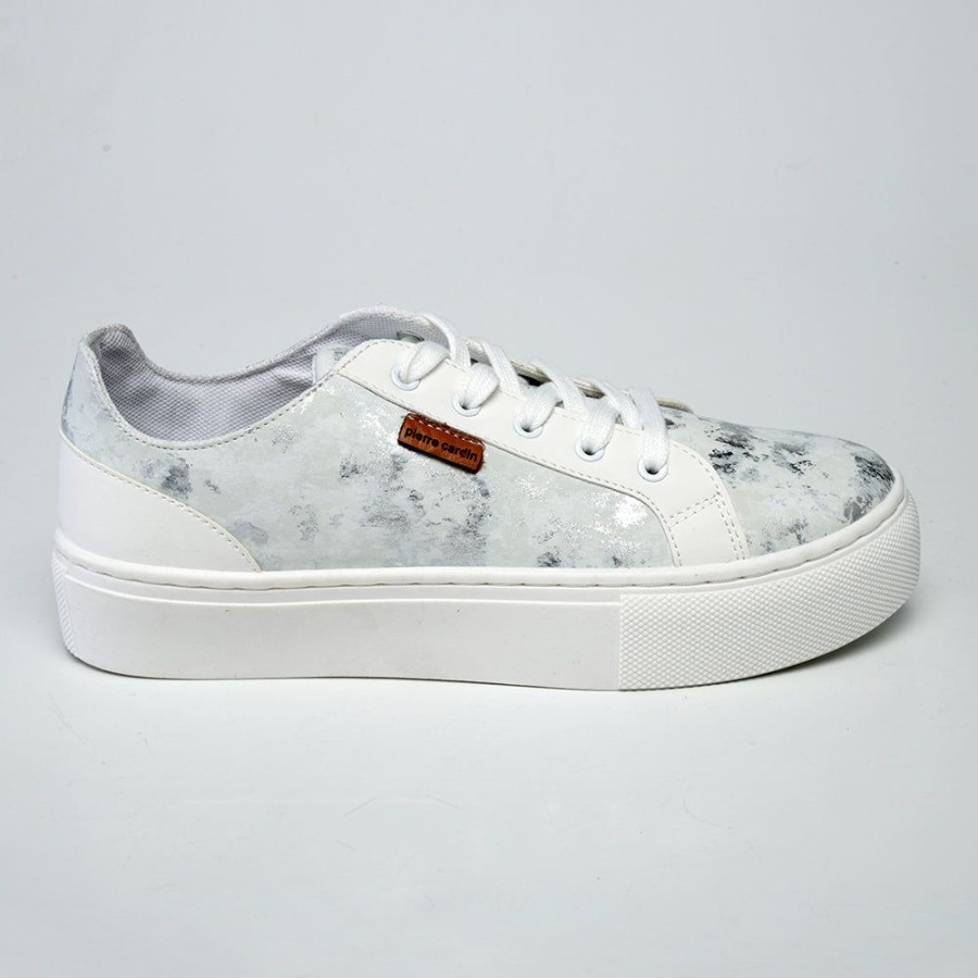 Sneakers Pierre Cardin | Pierre Cardin Scarlett Printed Sneaker White/Grey