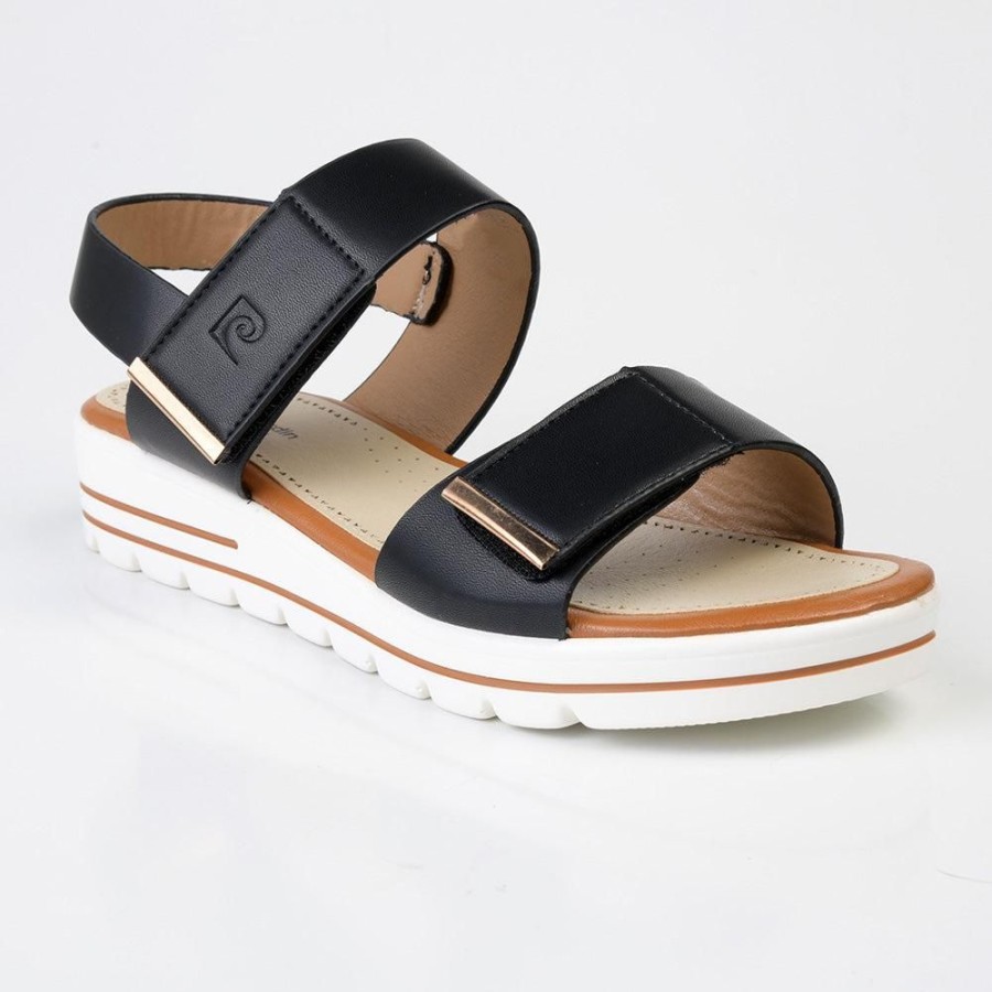 Sandals Pierre Cardin | Pierre Cardin Fiona 2 Strap Sandals Black